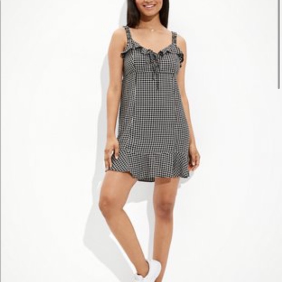 AE Ruffle Plaid Print Ruffle Mini Dress - Picture 2 of 10